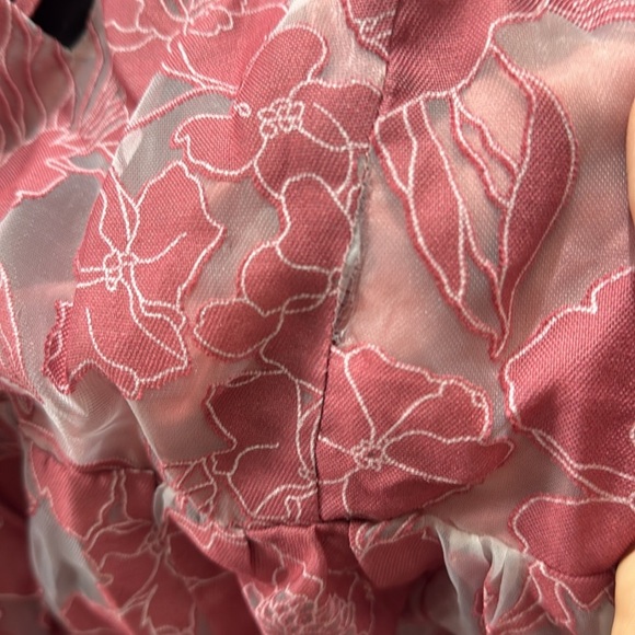 Feeling Like Forever Rose Jacquard Organza Lace-Up Midi Dress - Picture 12 of 12